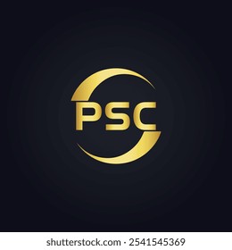 Logotipo do PSC. P S C design. Carta branca do PSC. PSC, P S C letra logotipo design. P S C letra logotipo design em OURO,