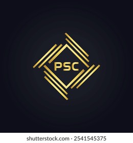 Logotipo do PSC. P S C design. Carta branca do PSC. PSC, P S C letra logotipo design. P S C letra logotipo design em OURO,