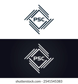 Logotipo do PSC. P S C design. Carta branca do PSC. PSC, P S C letra logotipo design. P S C letra logotipo design em OURO,