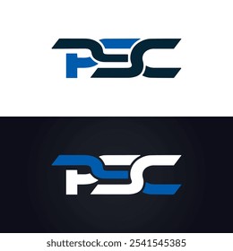 Logotipo do PSC. P S C design. Carta branca do PSC. PSC, P S C letra logotipo design. P S C letra logotipo design em OURO,