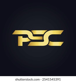 Logotipo do PSC. P S C design. Carta branca do PSC. PSC, P S C letra logotipo design. P S C letra logotipo design em OURO,