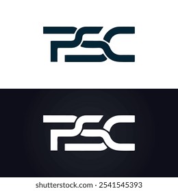 Logotipo do PSC. P S C design. Carta branca do PSC. PSC, P S C letra logotipo design. P S C letra logotipo design em OURO,