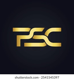 Logotipo do PSC. P S C design. Carta branca do PSC. PSC, P S C letra logotipo design. P S C letra logotipo design em OURO,