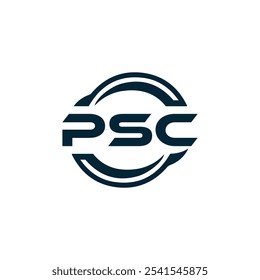 Logotipo do PSC. P S C design. Carta branca do PSC. PSC, P S C letra logotipo design. P S C letra logotipo design em OURO,