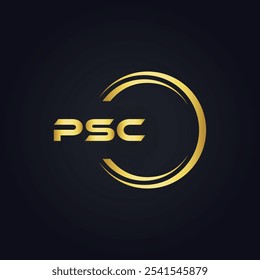 Logotipo do PSC. P S C design. Carta branca do PSC. PSC, P S C letra logotipo design. P S C letra logotipo design em OURO,