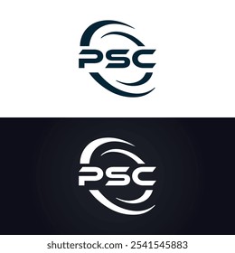 Logotipo do PSC. P S C design. Carta branca do PSC. PSC, P S C letra logotipo design. P S C letra logotipo design em OURO,