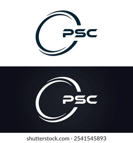 Logotipo do PSC. P S C design. Carta branca do PSC. PSC, P S C letra logotipo design. P S C letra logotipo design em OURO,