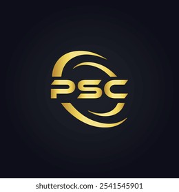 Logotipo do PSC. P S C design. Carta branca do PSC. PSC, P S C letra logotipo design. P S C letra logotipo design em OURO,