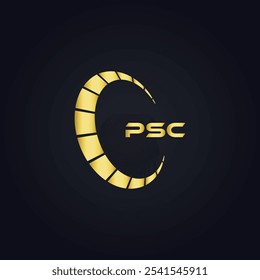 Logotipo do PSC. P S C design. Carta branca do PSC. PSC, P S C letra logotipo design. P S C letra logotipo design em OURO,