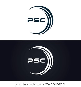 Logotipo do PSC. P S C design. Carta branca do PSC. PSC, P S C letra logotipo design. P S C letra logotipo design em OURO,