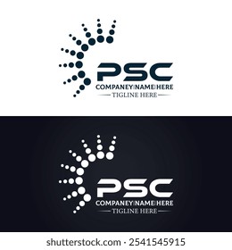 Logotipo do PSC. P S C design. Carta branca do PSC. PSC, P S C letra logotipo design. P S C letra logotipo design em OURO,