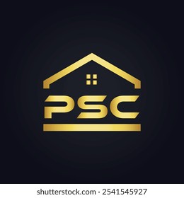 Logotipo do PSC. P S C design. Carta branca do PSC. PSC, P S C letra logotipo design. P S C letra logotipo design em OURO,