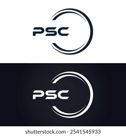 Logotipo do PSC. P S C design. Carta branca do PSC. PSC, P S C letra logotipo design. P S C letra logotipo design em OURO,