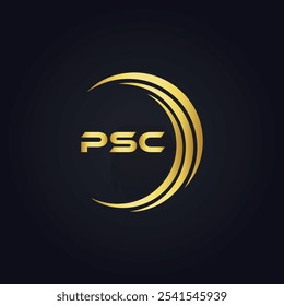 Logotipo do PSC. P S C design. Carta branca do PSC. PSC, P S C letra logotipo design. P S C letra logotipo design em OURO,