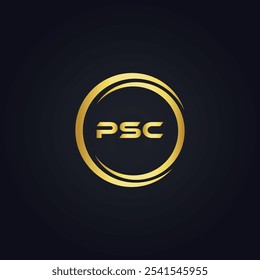 Logotipo do PSC. P S C design. Carta branca do PSC. PSC, P S C letra logotipo design. P S C letra logotipo design em OURO,