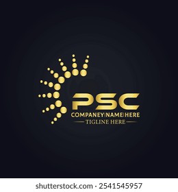 Logotipo do PSC. P S C design. Carta branca do PSC. PSC, P S C letra logotipo design. P S C letra logotipo design em OURO,