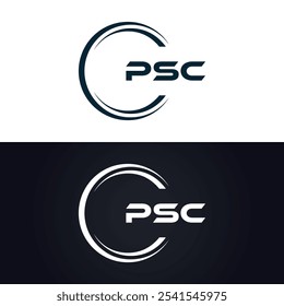 Logotipo do PSC. P S C design. Carta branca do PSC. PSC, P S C letra logotipo design. P S C letra logotipo design em OURO,