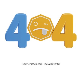 PSD 404 page not found error 3d rendering vector icon illustration