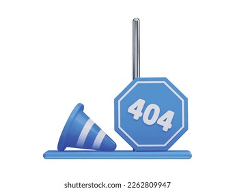 PSD 404 page not found error 3d rendering vector icon illustration