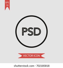 PSD in circle vector icon illustration symbol