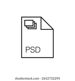 ícone da extensão de arquivo psd contorno traçado editável eps 