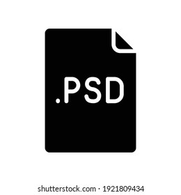 PSD file format glyph icon. Linear style sign for mobile concept and web design. Simple solid symbol. Vector illustration isolated on white background. EPS 10.