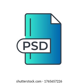 PSD File Format Icon. PSD extension gradiant icon.