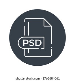 PSD File Format Icon. PSD extension filled icon.