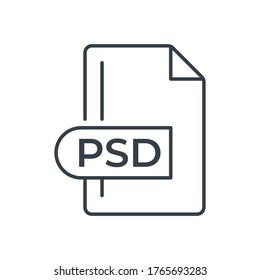 PSD File Format Icon. PSD extension line icon.