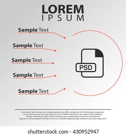 psd file format icon. psd file extension infographics template