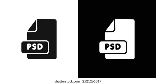 PSD File Format Icon Flat line illustration