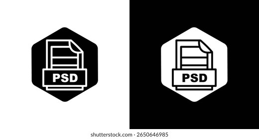 Ícone de formato de arquivo PSD vetor plano isolado no contorno