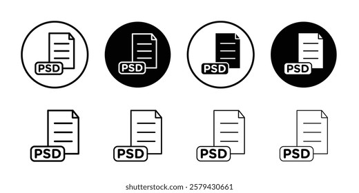 PSD File Format Icon Outline thin set pack series