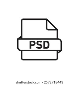 PSD File Format Icon Simple thin outline