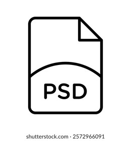 PSD File Format Icon simple vector symbol