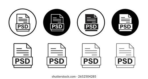 PSD Formato de arquivo Ícone simples outline vetor sign
