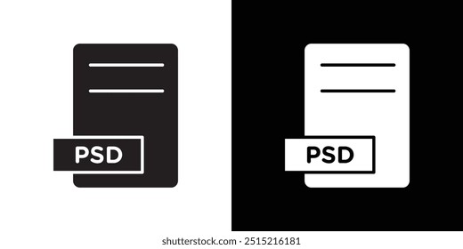 PSD File Format Icon Thin line flat illustration