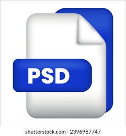 PSD file format icon vector illustration, PSD file symbol vector for web site and app. Blue design icon of jpg file