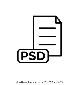 PSD File Format Icon vector outline logo sign