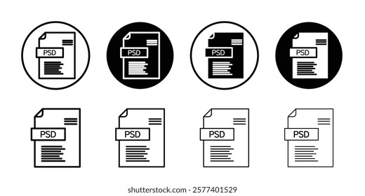 PSD File Format Icon Vector logo set flat