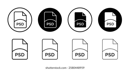 PSD File Format Icon Vector logo outline