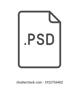 PSD file format line icon. Linear style sign for mobile concept and web design. Simple outline symbol. Vector illustration isolated on white background. EPS 10.