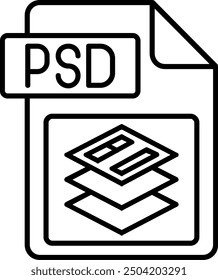 Psd file format Line vector Icon Design