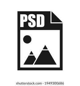 PSD File Icon, Flat Design Style