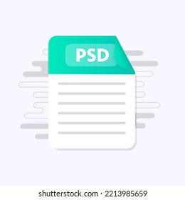 PSD file icon. Flat design graphic illustration. Vector PSD icon. Vector illustration isolated on white background