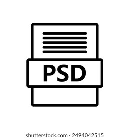 Icono de archivo Psd ilustrado en segundo plano