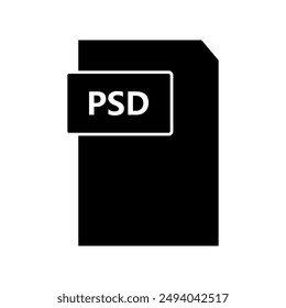 Icono de archivo Psd ilustrado en segundo plano