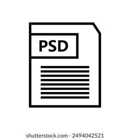 Icono de archivo Psd ilustrado en segundo plano