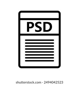 Icono de archivo Psd ilustrado en segundo plano