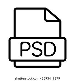 PSD File icon illustration in line style. Perfect for website mobile app presentation. Suitable for any user interface and user experience